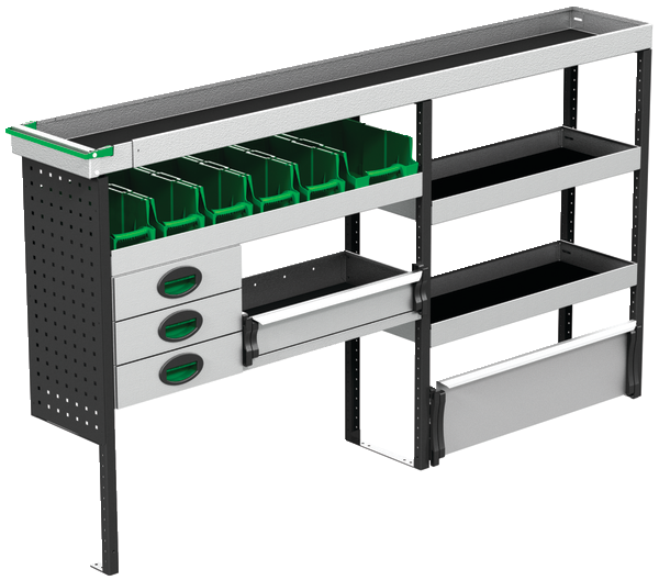 Lang modulair set compacte bestelbus met afneembare goot