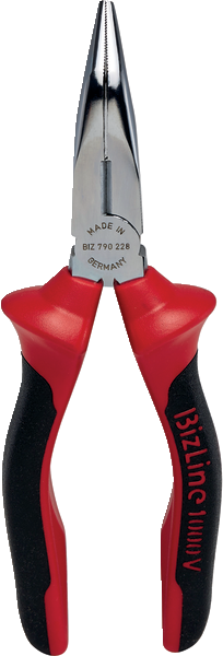 Premium 1000 V insulated pliers with long curved half-round nose.