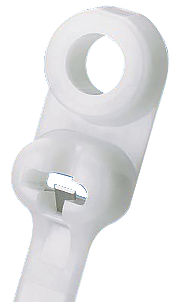 Stainless steel barb locking PA 6.6 cable ties with screw mounting hole