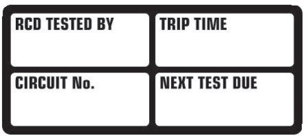 RCD test tags