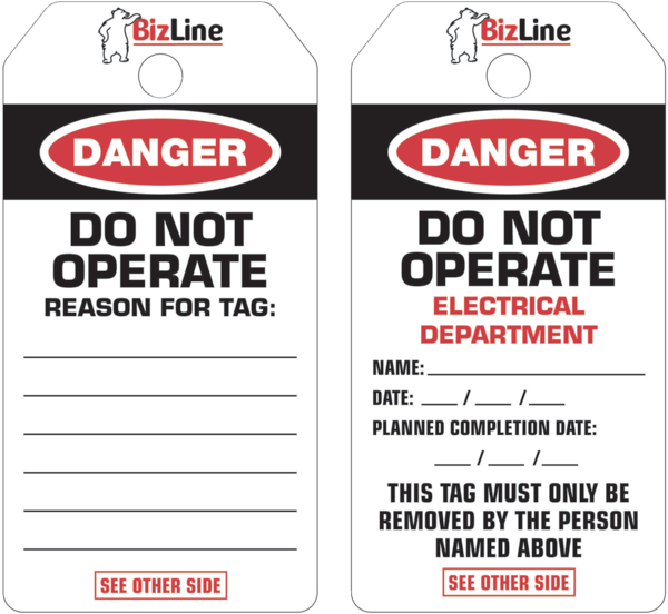 Safety lockout tags