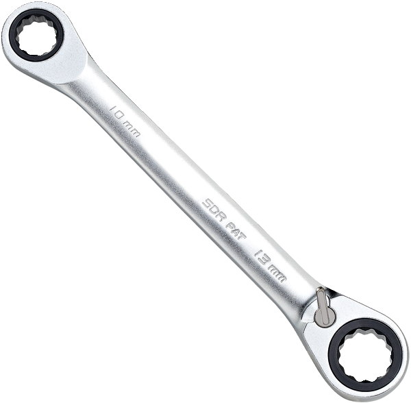 Reversible ratchet ring wrench 2 sizes