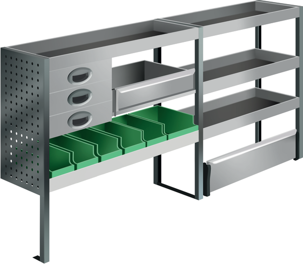 Lang modulair set compacte bestelbus