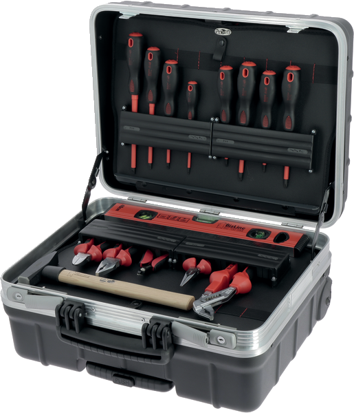 Werkzeugkoffer master roll schwarz mit 28 werkzeugen